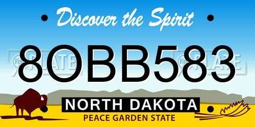 8OBB583 North Dakota License Plate