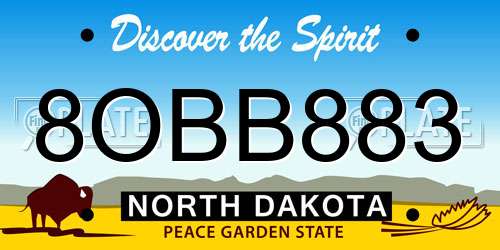 8OBB883 North Dakota License Plate
