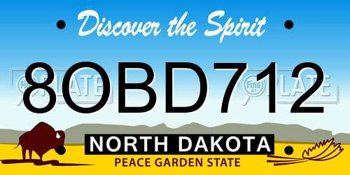 8OBD712 North Dakota License Plate