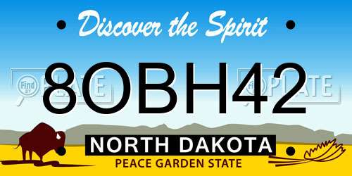 8OBH42 North Dakota License Plate