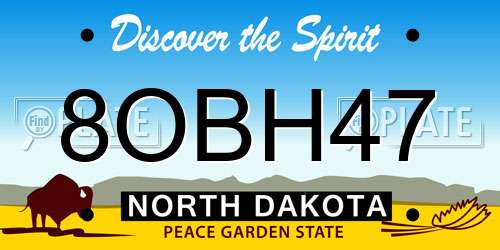 8OBH47 North Dakota License Plate
