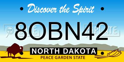 8OBN42 North Dakota License Plate