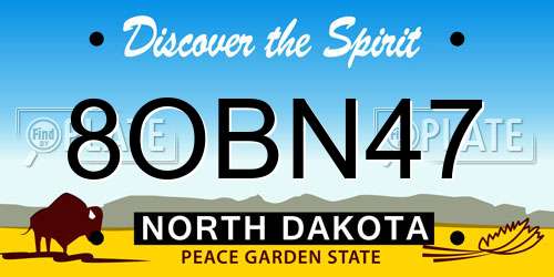 8OBN47 North Dakota License Plate