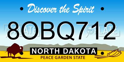 8OBQ712 North Dakota License Plate