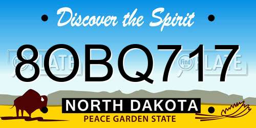 8OBQ717 North Dakota License Plate