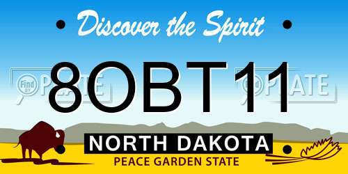 8OBT11 North Dakota License Plate