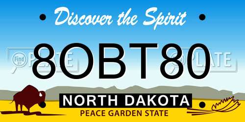 8OBT80 North Dakota License Plate