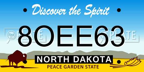 8OEE63 North Dakota License Plate
