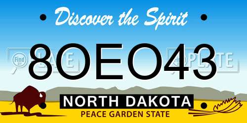 8OEO43 North Dakota License Plate