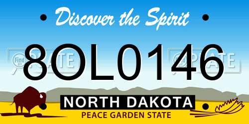 8OL0146 North Dakota License Plate