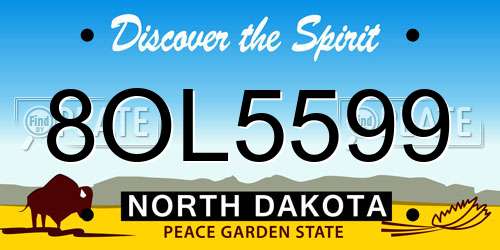 8OL5599 North Dakota License Plate