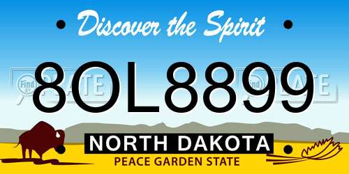 8OL8899 North Dakota License Plate