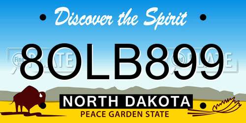 8OLB899 North Dakota License Plate