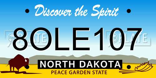 8OLE107 North Dakota License Plate