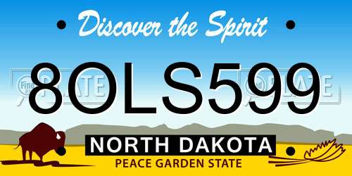 8OLS599 North Dakota License Plate