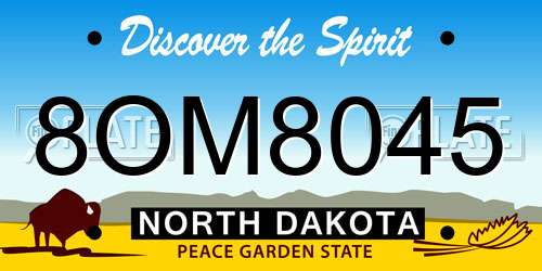 8OM8045 North Dakota License Plate