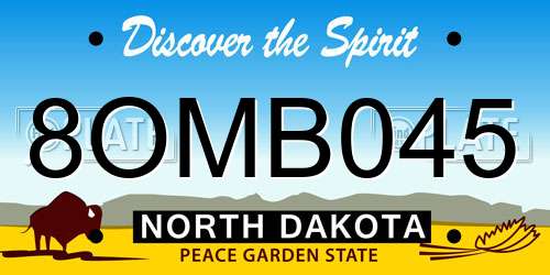 8OMB045 North Dakota License Plate