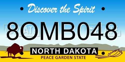 8OMB048 North Dakota License Plate