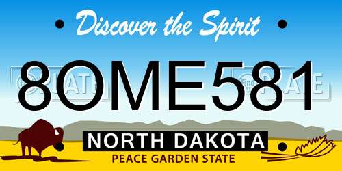 8OME581 North Dakota License Plate