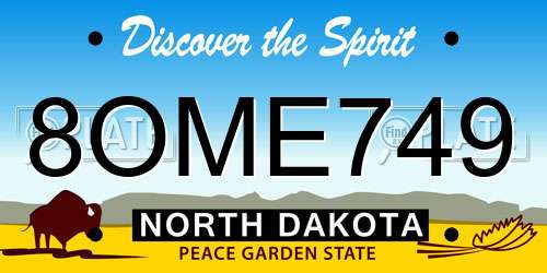 8OME749 North Dakota License Plate