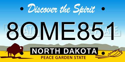 8OME851 North Dakota License Plate