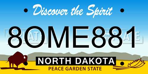 8OME881 North Dakota License Plate