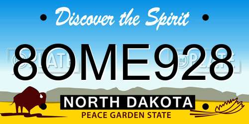 8OME928 North Dakota License Plate