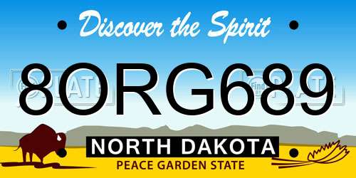 8ORG689 North Dakota License Plate