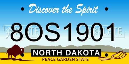 8OS1901 North Dakota License Plate
