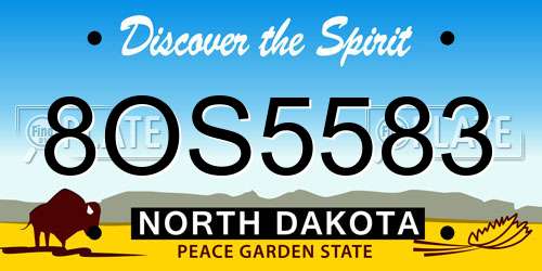 8OS5583 North Dakota License Plate