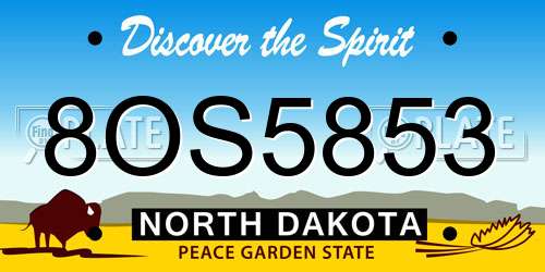 8OS5853 North Dakota License Plate