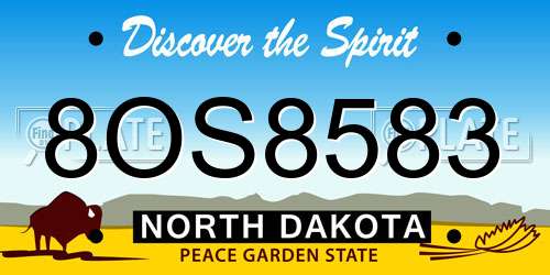 8OS8583 North Dakota License Plate