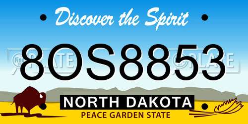 8OS8853 North Dakota License Plate