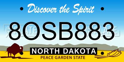 8OSB883 North Dakota License Plate