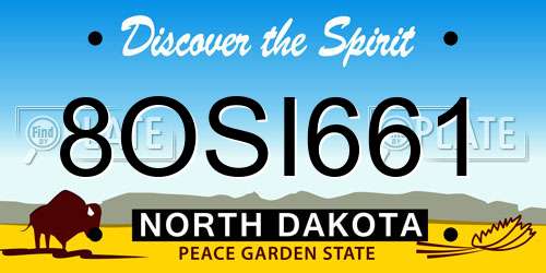 8OSI661 North Dakota License Plate