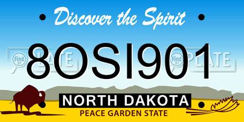 8OSI901 North Dakota License Plate