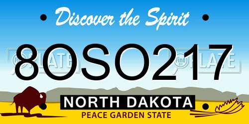 8OSO217 North Dakota License Plate