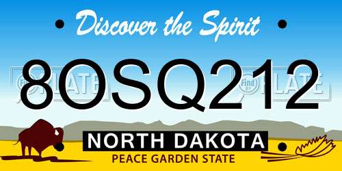 8OSQ212 North Dakota License Plate
