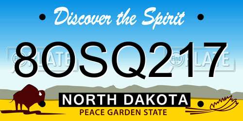 8OSQ217 North Dakota License Plate