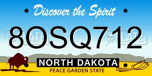 8OSQ712 North Dakota License Plate