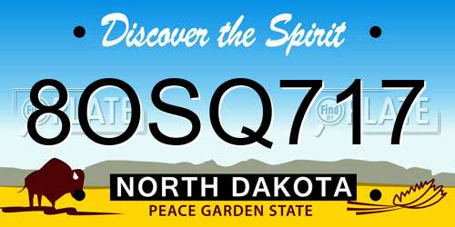 8OSQ717 North Dakota License Plate
