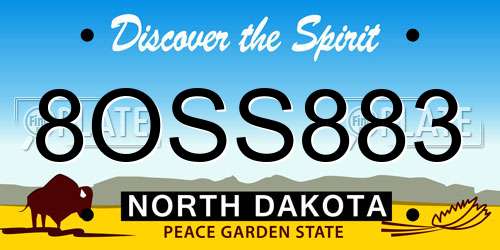 8OSS883 North Dakota License Plate