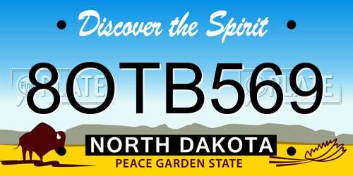 8OTB569 North Dakota License Plate