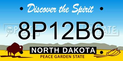 8P12B6 North Dakota License Plate