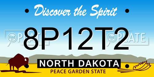 8P12T2 North Dakota License Plate
