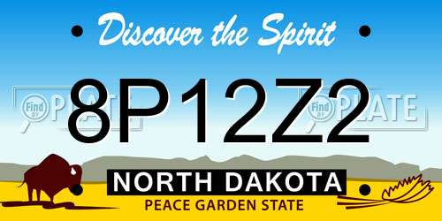 8P12Z2 North Dakota License Plate