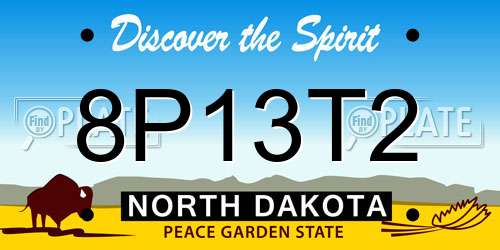 8P13T2 North Dakota License Plate