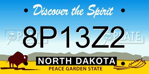 8P13Z2 North Dakota License Plate