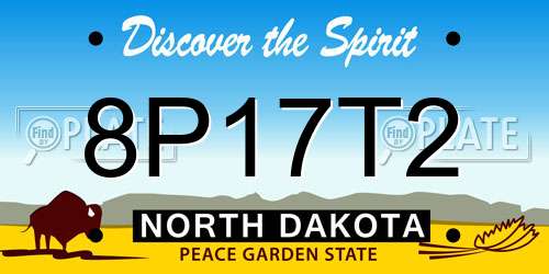 8P17T2 North Dakota License Plate