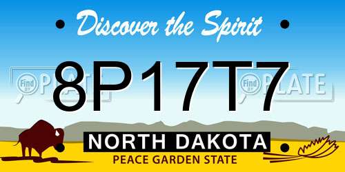 8P17T7 North Dakota License Plate